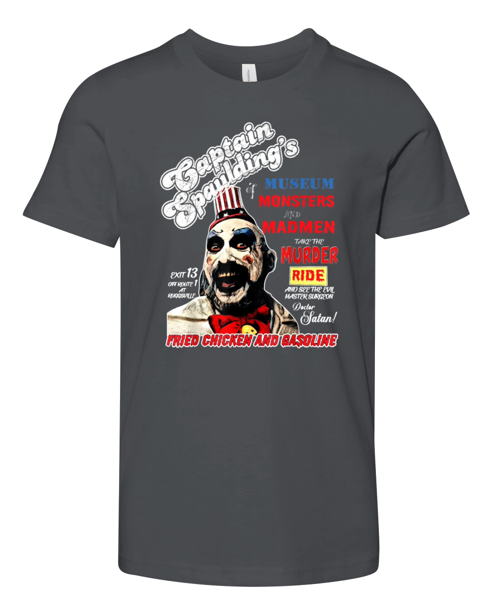 Captain Spaulding Museum Monsters Legends Never Die shirt Youth Unisex Jersey Tee