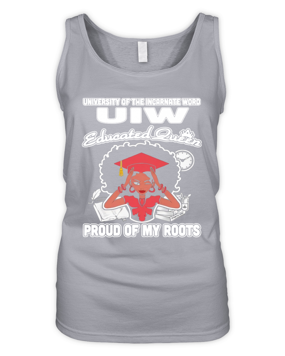 University of the incarnate word uiw educated queen proud of my roots Organic Women's Tank Top