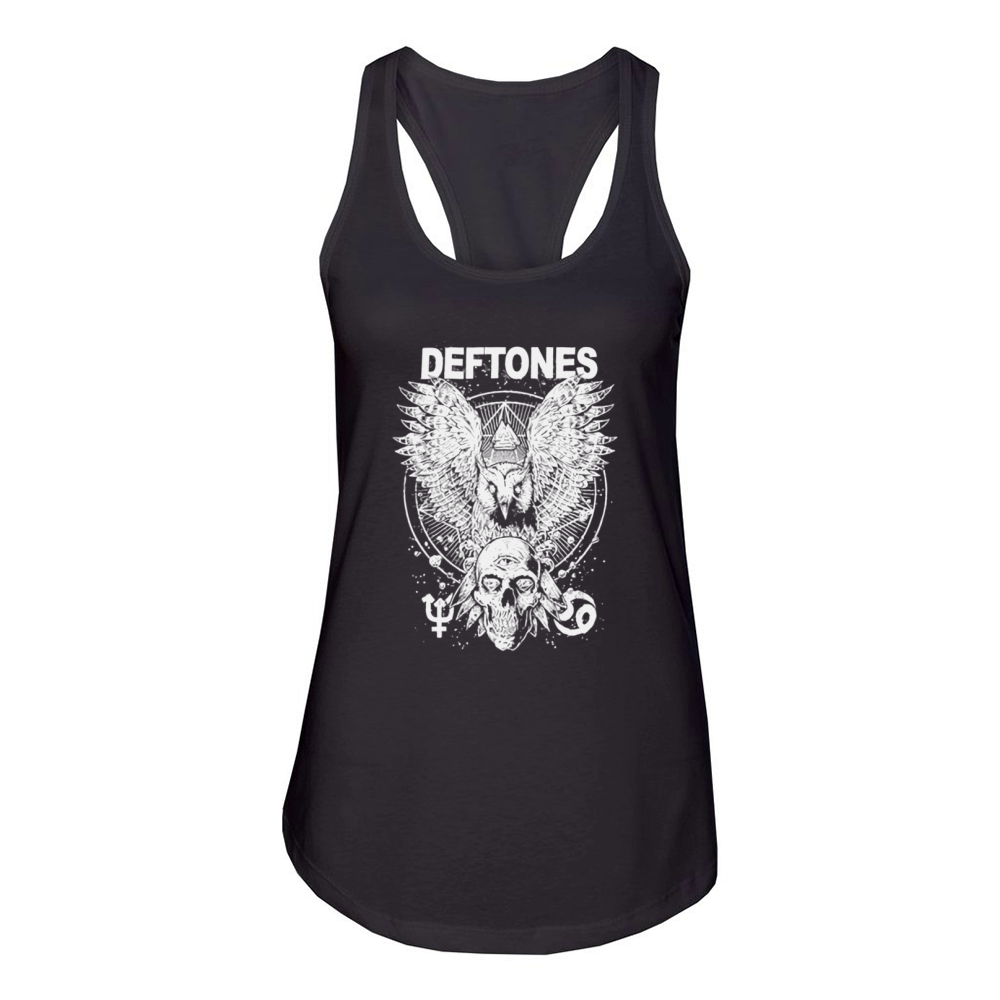 Deftones  Owl and Skull Women's Racerback Tank