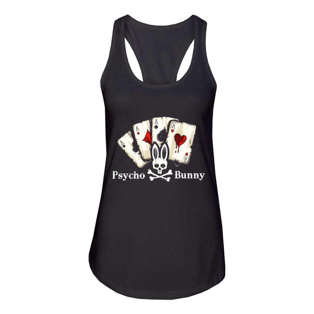 Psycho Bunny Gambler Funny Women's Racerback Tank