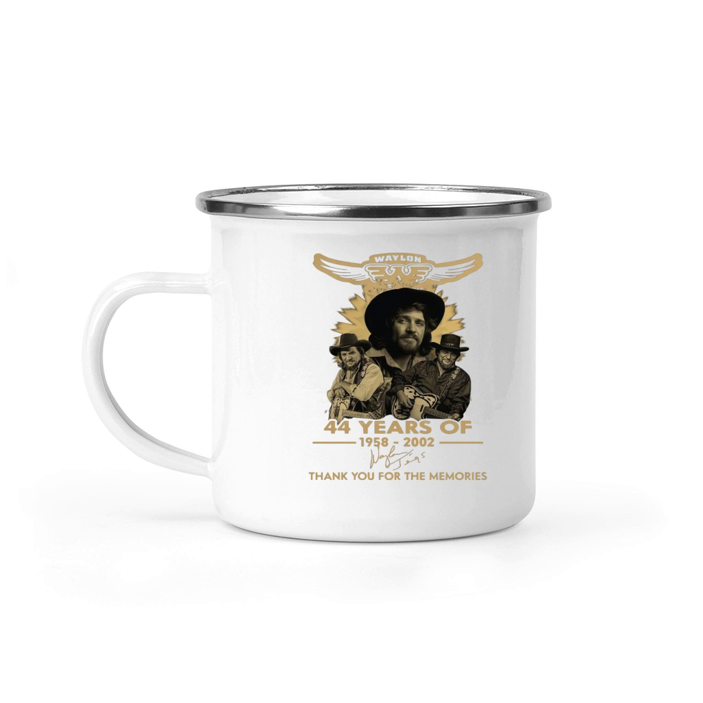 Official Waylon Jennings Signature Thank You For The Memories Camping Mug