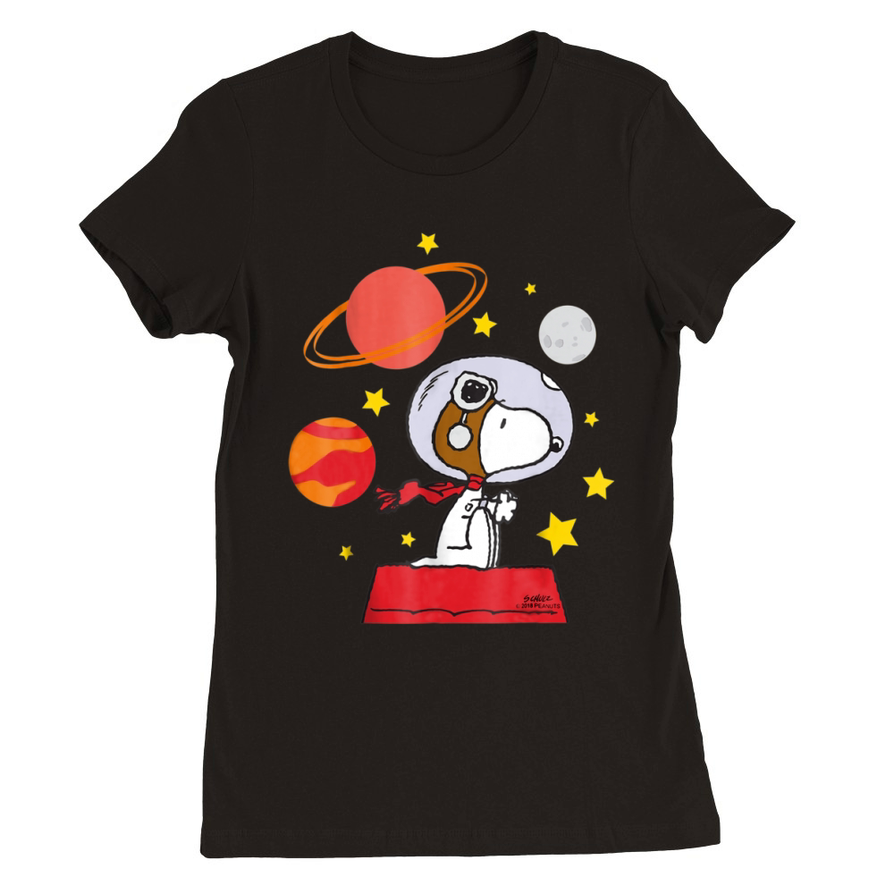 Peanuts Snoopy Space Pilot Mars, Moon And Saturn shirt Premium Womens Crewneck T-shirt