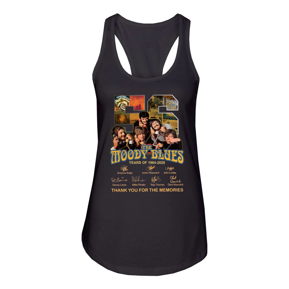 56 the moody blues years of 1964 2020 thank you for the memories signatures Women's Racerback Tank