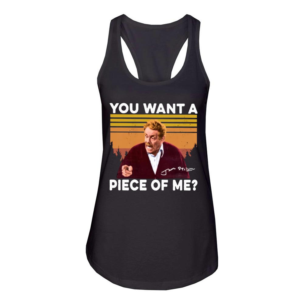 Frank Costanza you want a piece of me Vintage Seinfeld signature shirt Women's Racerback Tank