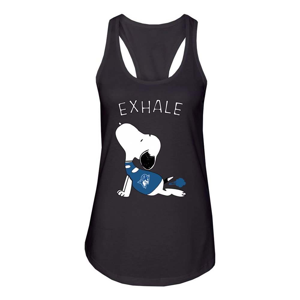 Snoopy Exhale Duke Women's Racerback Tank