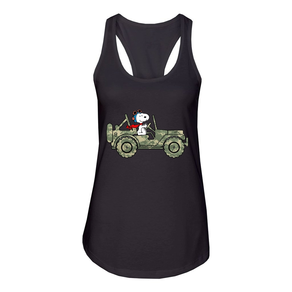 Snoopy Jeep Women's Racerback Tank