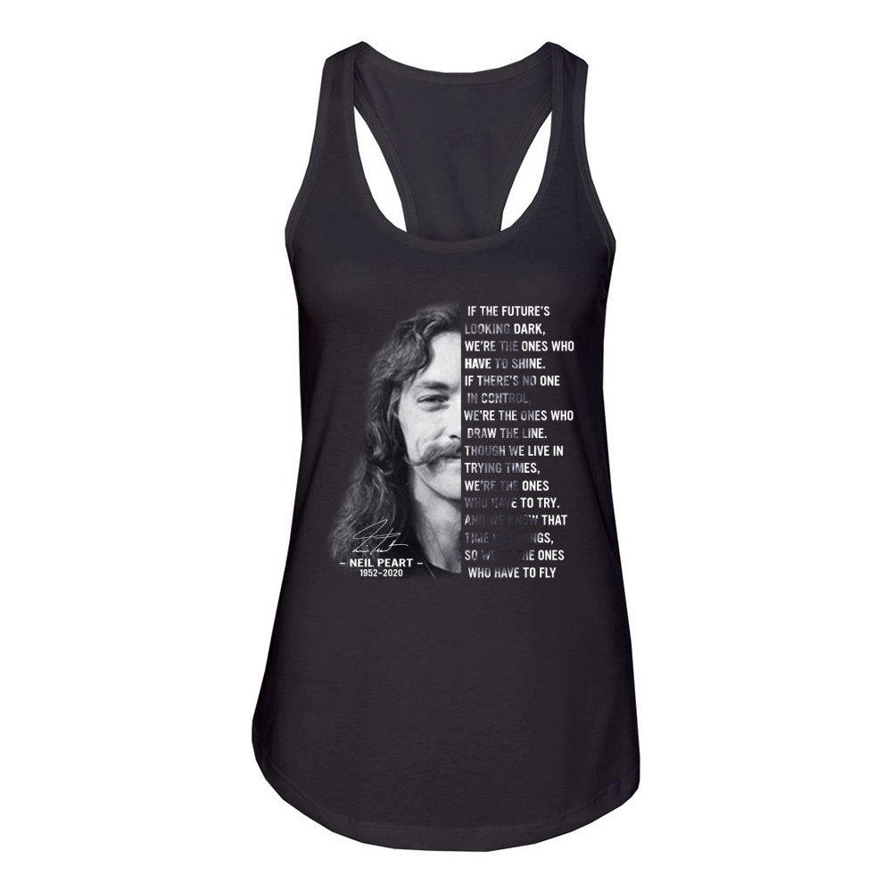 Neil Peart 1952 2020 signature Rush Everyday Glory Lyrics shirt Women's Racerback Tank