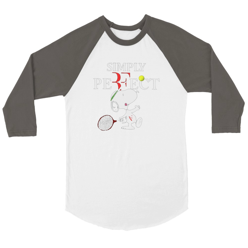 Roger Federer  Snoopy Simply Pefect Unisex ¾ sleeve Raglan T-shirt