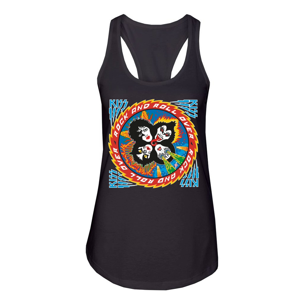 Kiss Rock and Roll Over Women's Racerback Tank