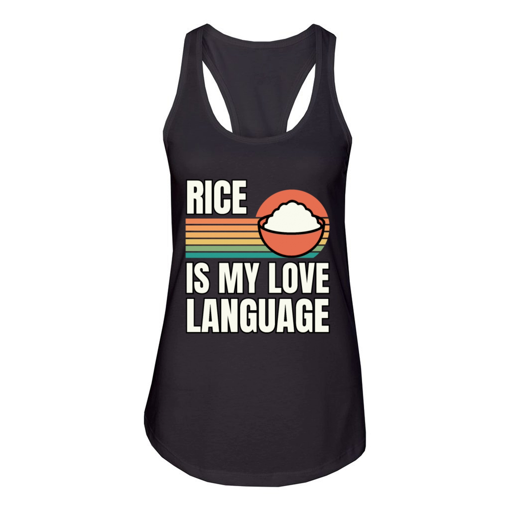 Retro Vintage Rice Is My Love Language Women's Racerback Tank