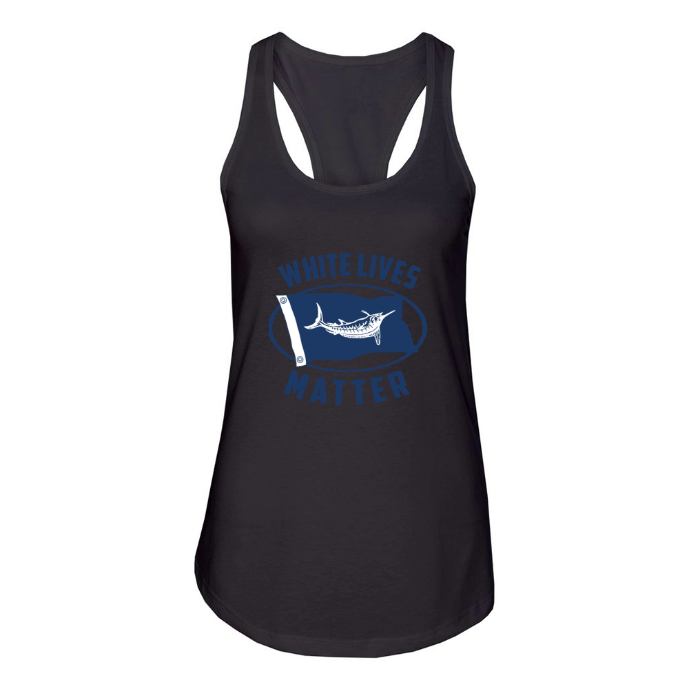 Funny White Marlin Lives Matter Men Women's Racerback Tank
