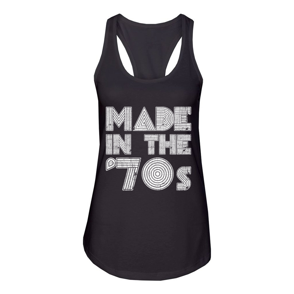 Made In The '70s T-Shirt Retro 70s Disco Ball Tee Women's Racerback Tank