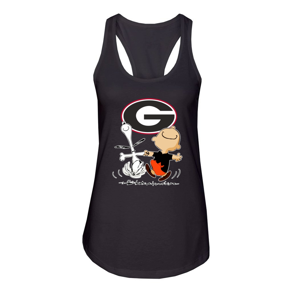 Snoopy Georgia Bulldogs fans Women's Racerback Tank