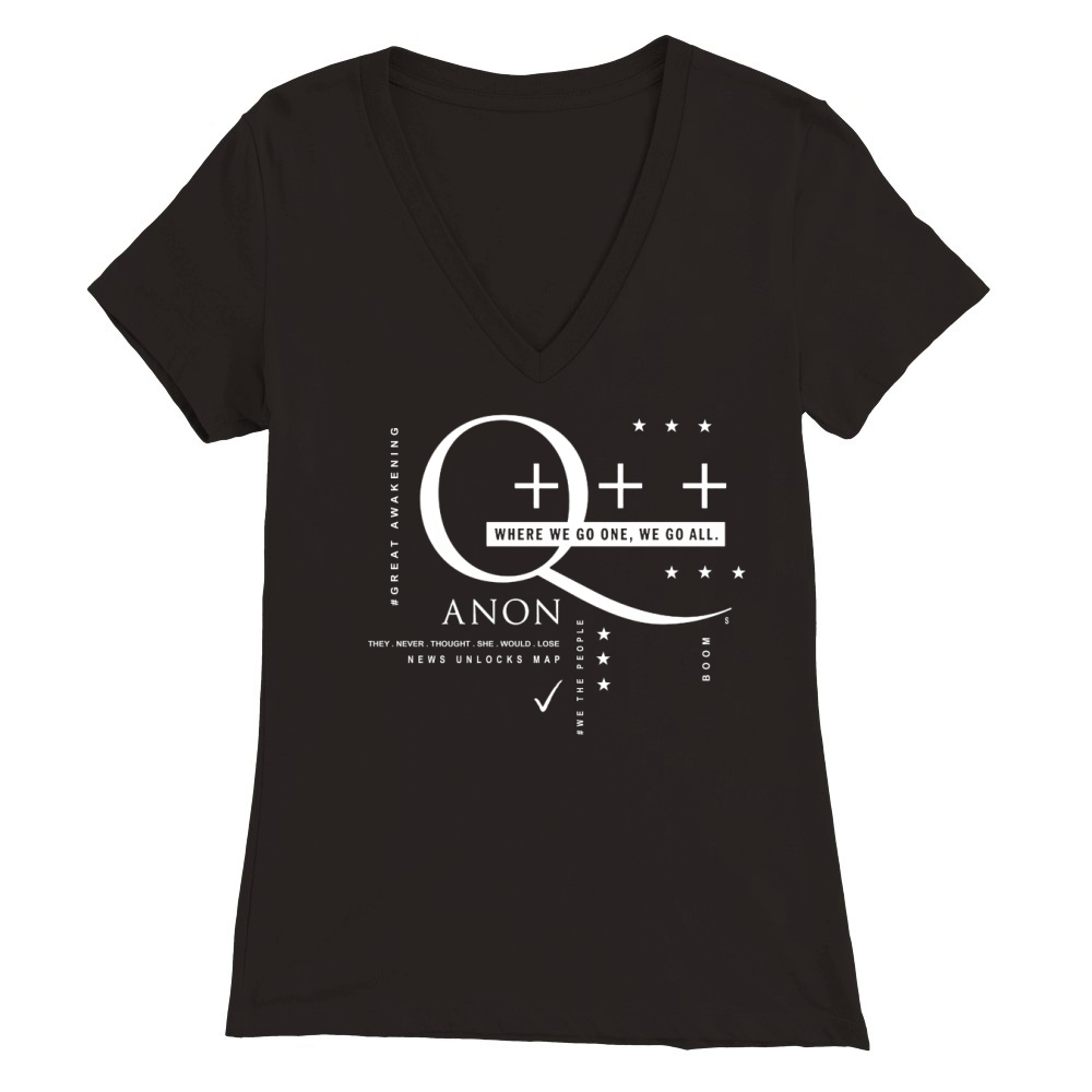 Q - ANON  WHERE WE GO ONE Premium Womens V-Neck T-shirt