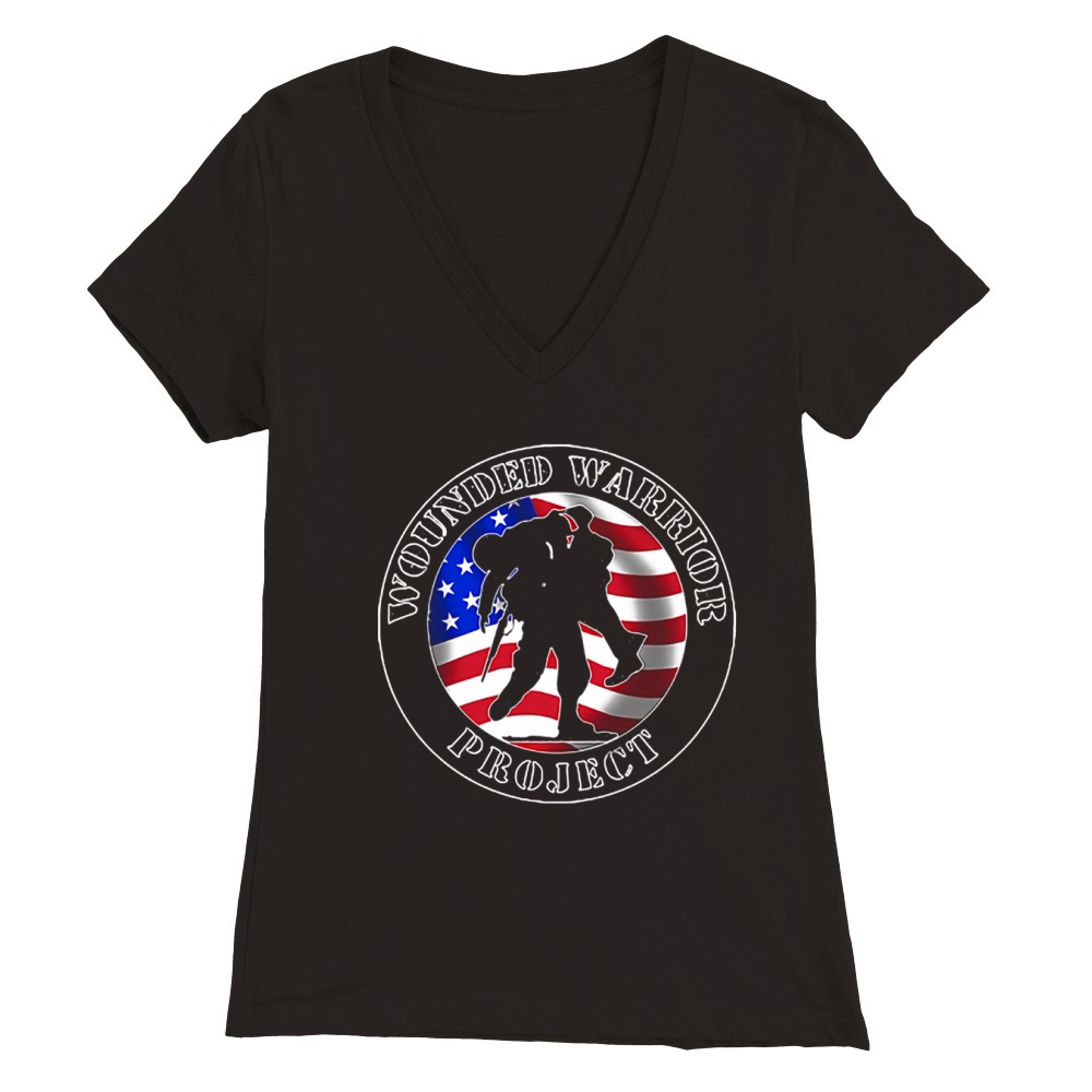 Wounded Warrior Project American Flag shirt Premium Womens V-Neck T-shirt
