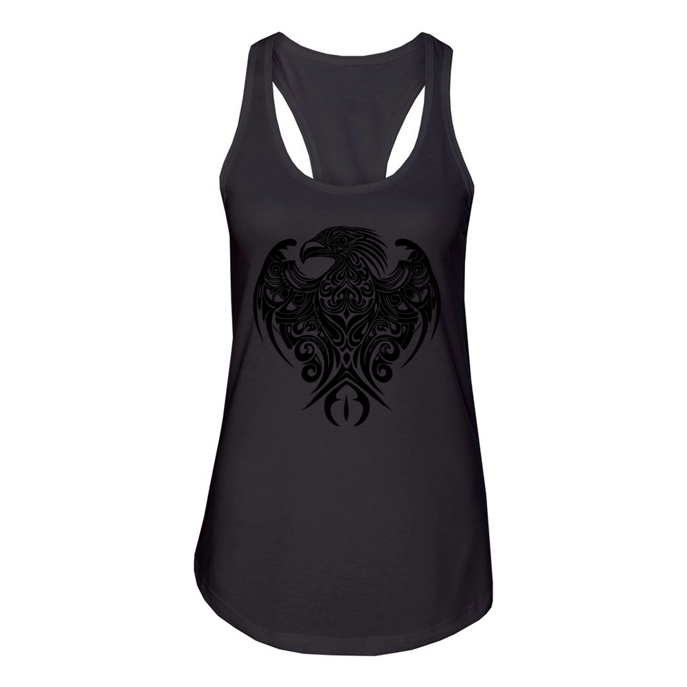Adler Tribal Logo Elegant Tattoo Style Women's Racerback Tank