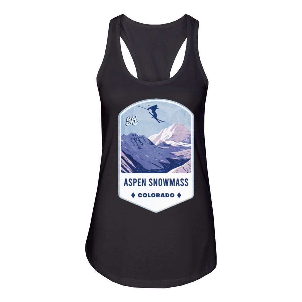 Aspen Snowmass Colorado Ski Badge Women's Racerback Tank