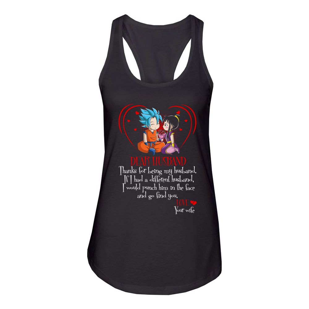 goku and chichi husband Women's Racerback Tank