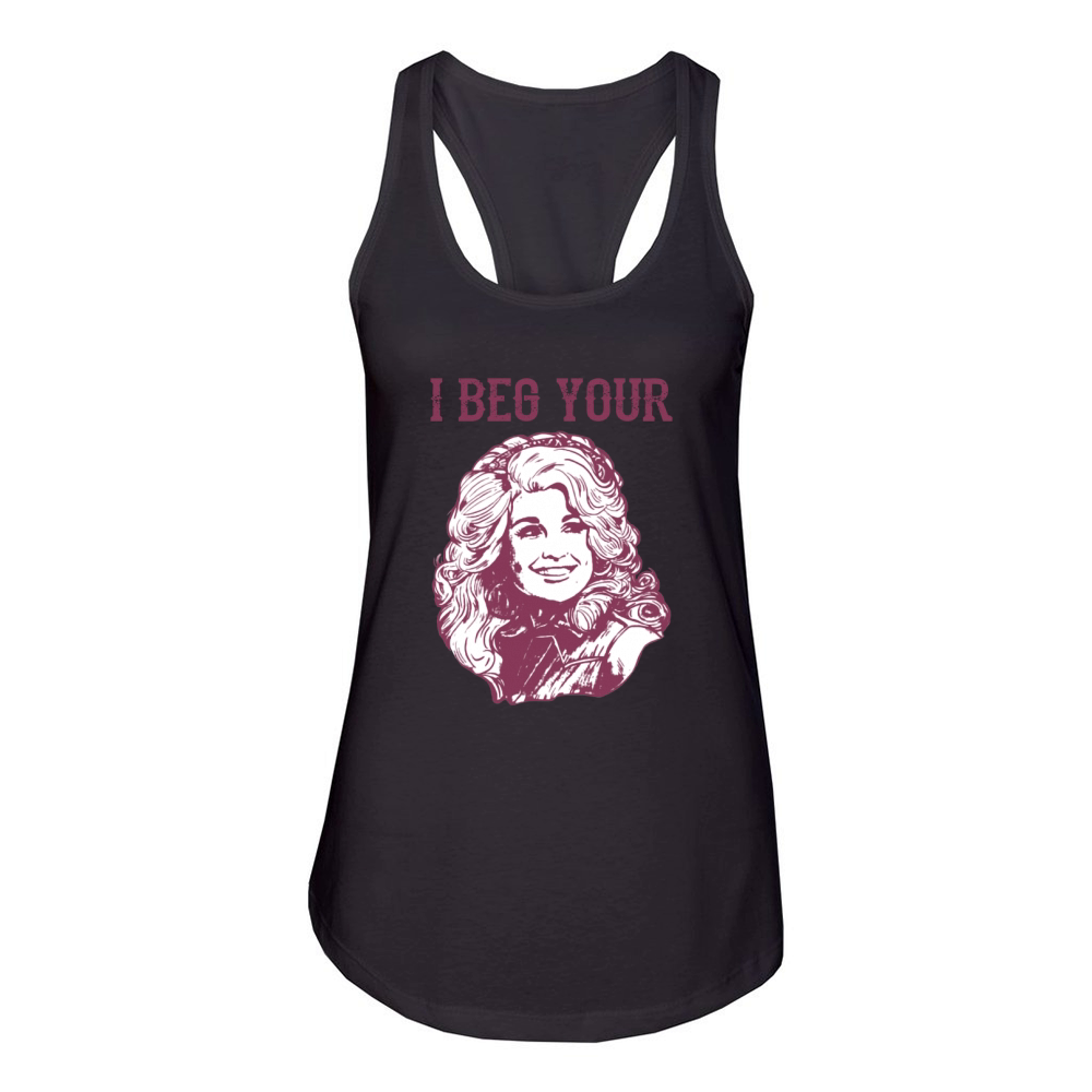 I Beg Your Parton retro Women's Racerback Tank