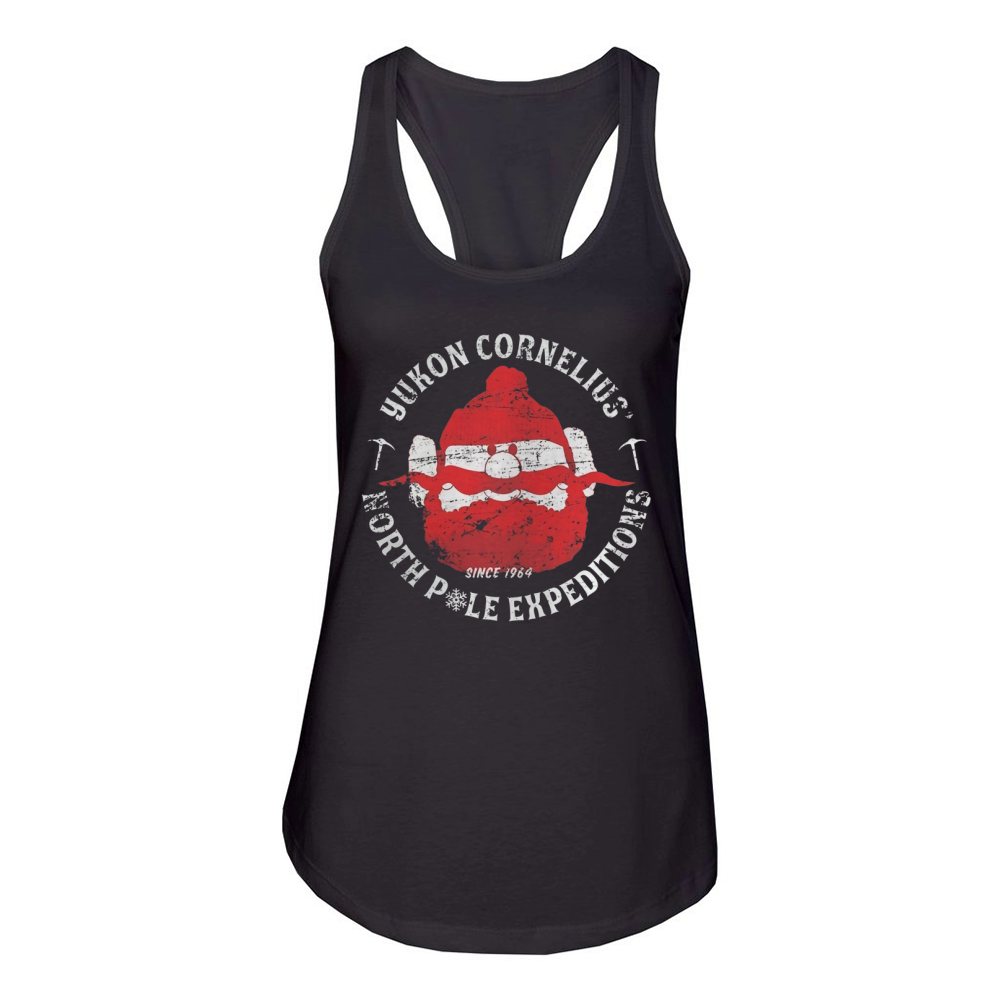YUKON CORNELIUS NORTH POLE EXPEDITIONS YUKON CORNELIUS NORTH POLE CHRISTMAS Women's Racerback Tank