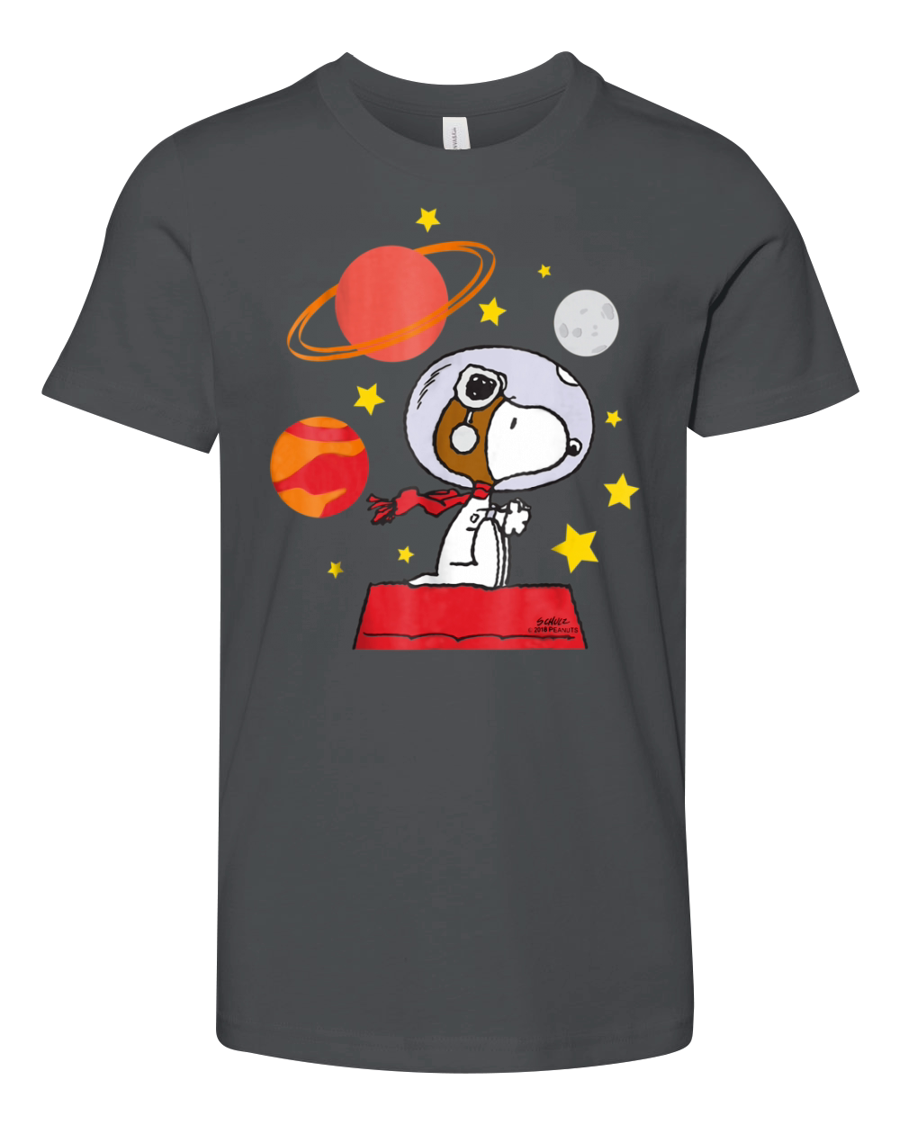 Peanuts Snoopy Space Pilot Mars, Moon And Saturn shirt Youth Unisex Jersey Tee