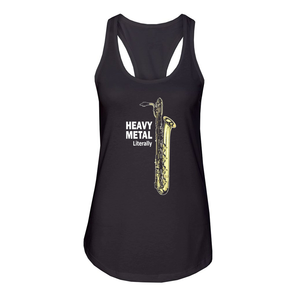 literally heavy metal baritone saxophone Women's Racerback Tank