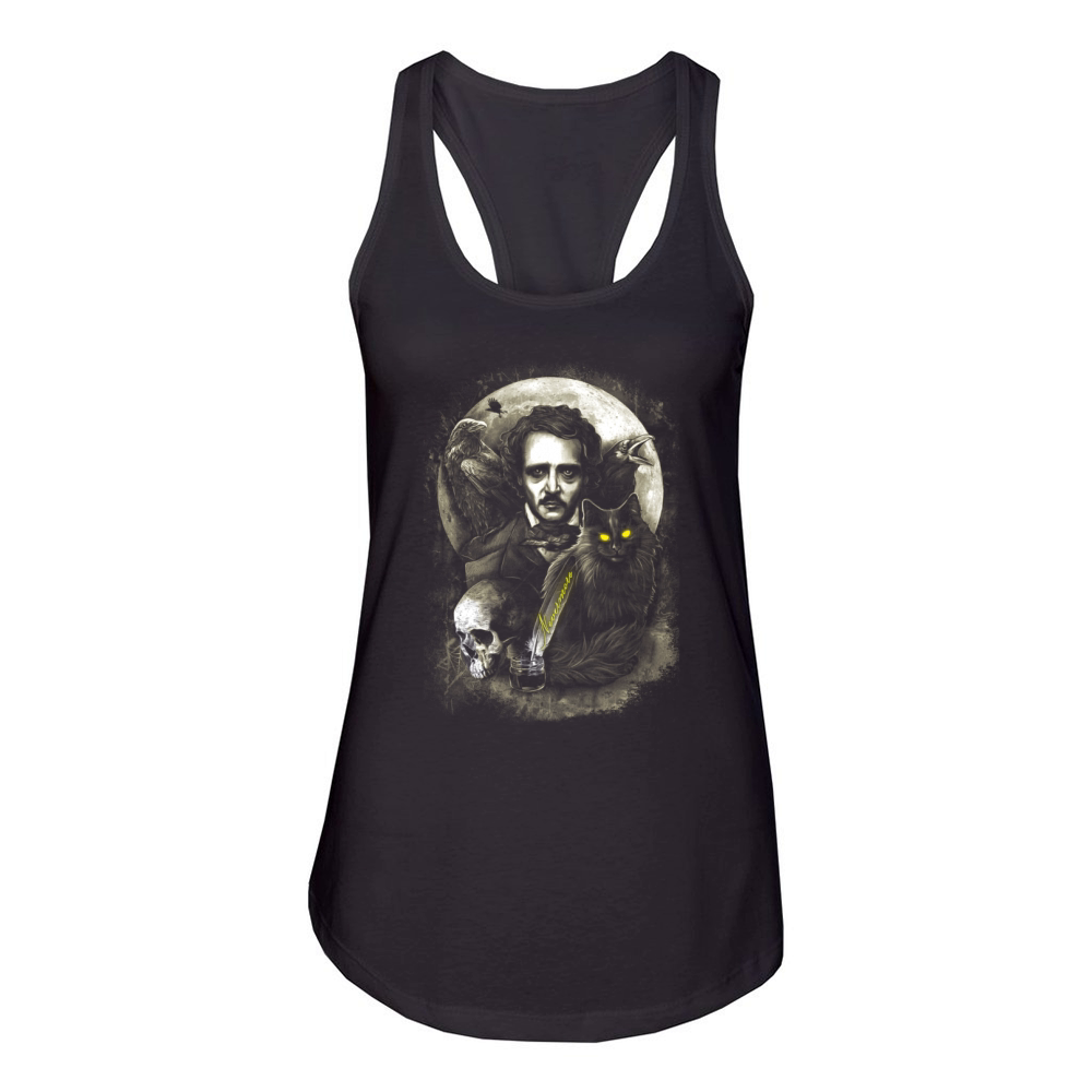 The Raven and The Black Cat Edgar Allan Poe Women's Racerback Tank