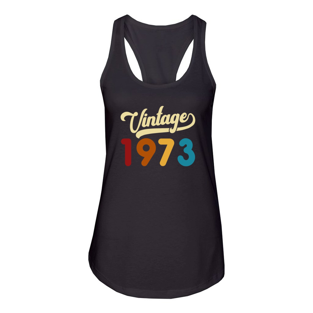 Vintage 1973 Limited Edition 48th Birthday Gift Women's Racerback Tank