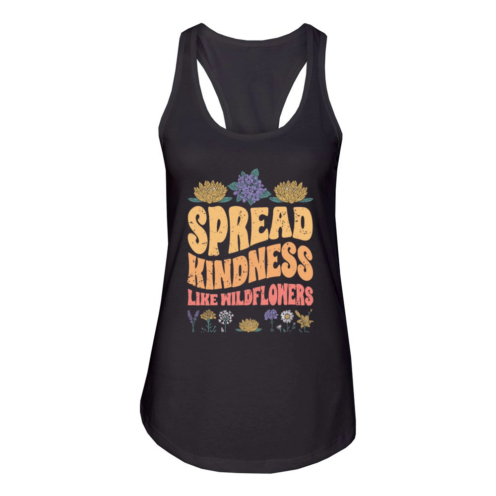 Vintage Spread Kindness Like Wildflowers Women's Racerback Tank