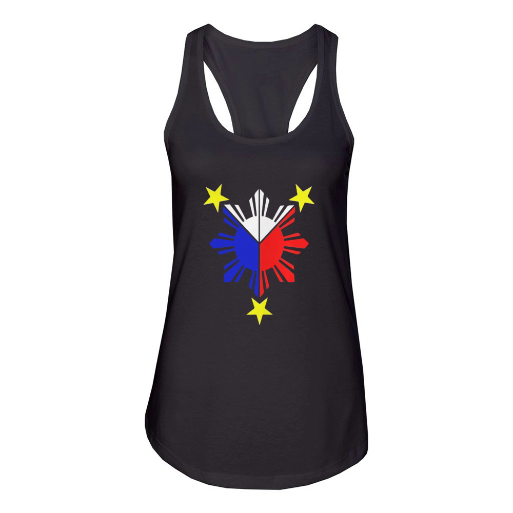 Pinoy Filipino Flag Stars and Sun Women's Racerback Tank