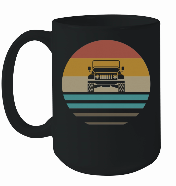 Vintage Jeeps Retro 70s Distressed Off Road Ceramic Mug
