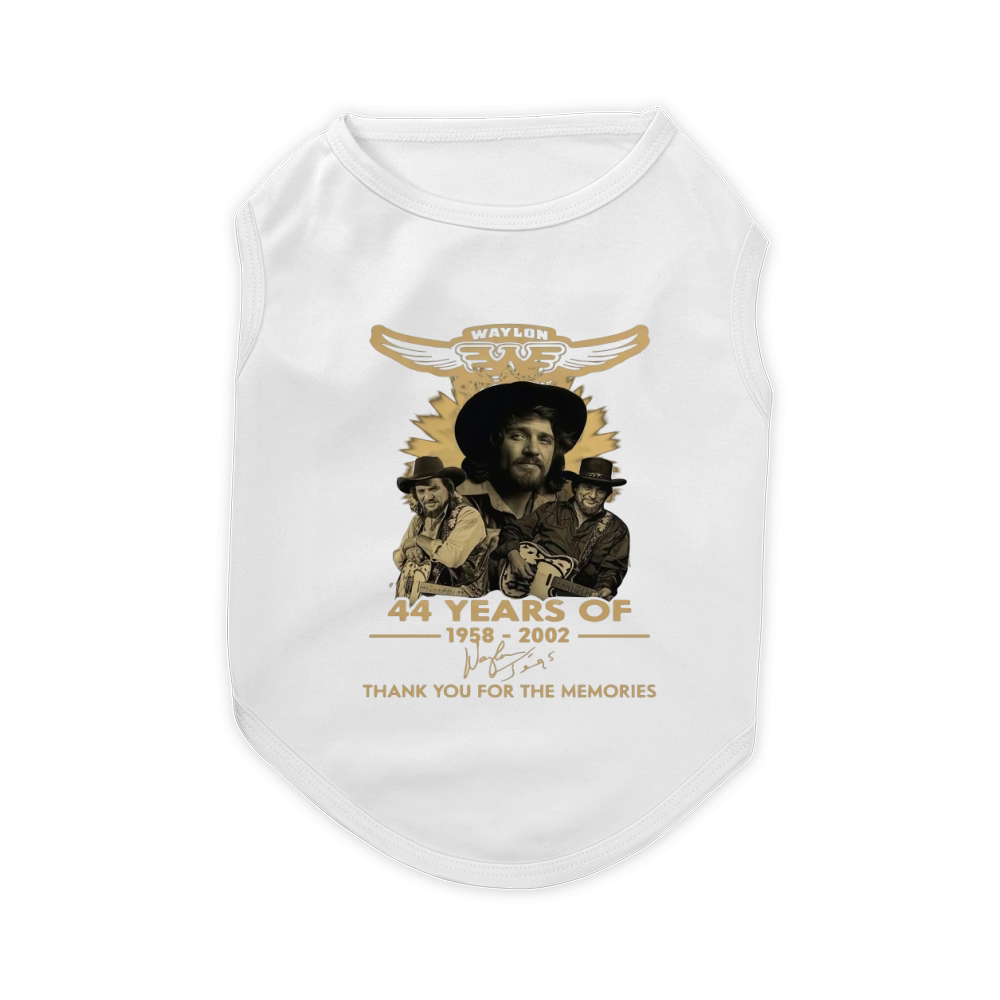 Official Waylon Jennings Signature Thank You For The Memories Pet T-Shirt
