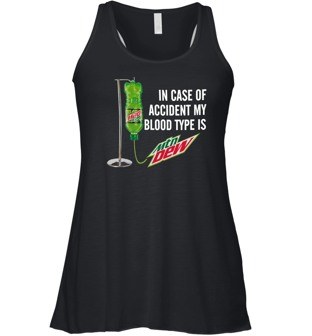 Grinch In Case Accident My Blood Type is Mountain Dew Women's Flowy Tank Top