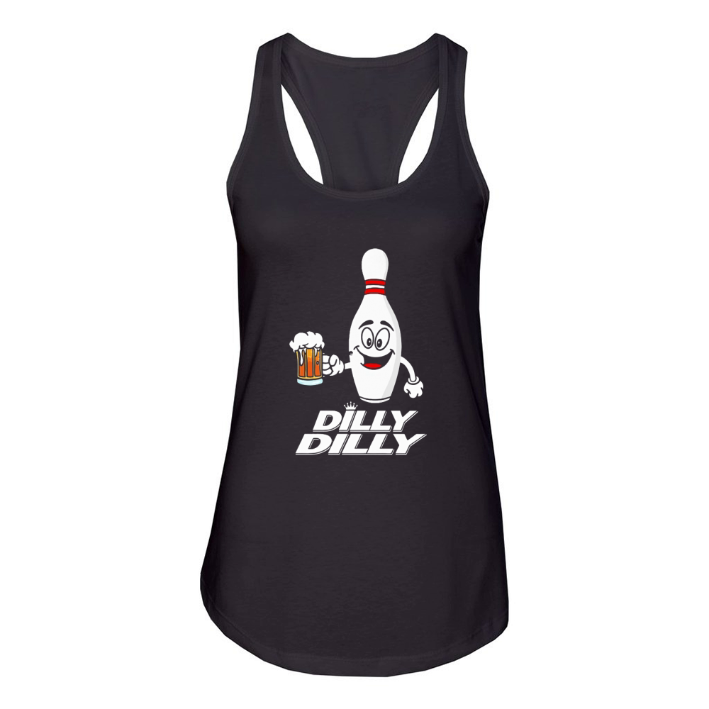 Bowling dilly dilly beer shirt Women's Racerback Tank