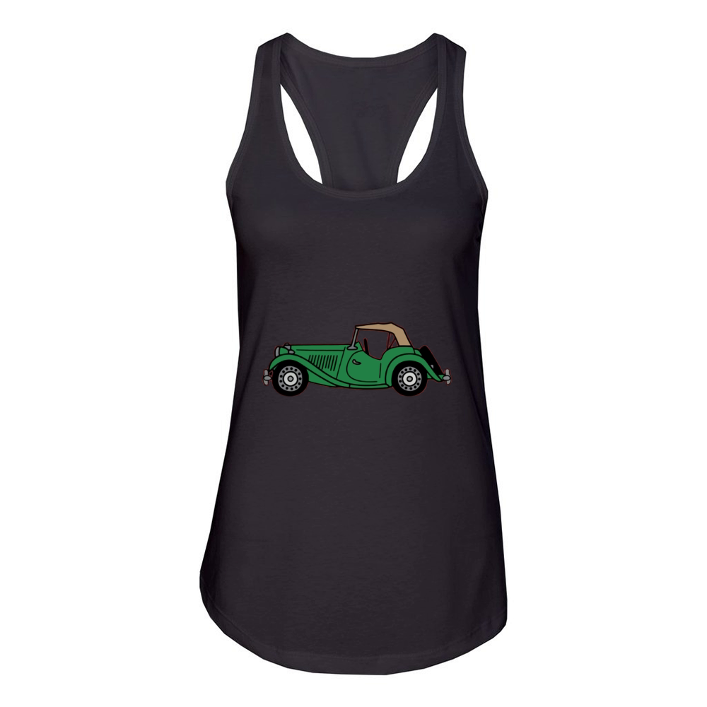 MGTD MG TD British Racing Green Classic Car T-shirt Women's Racerback Tank