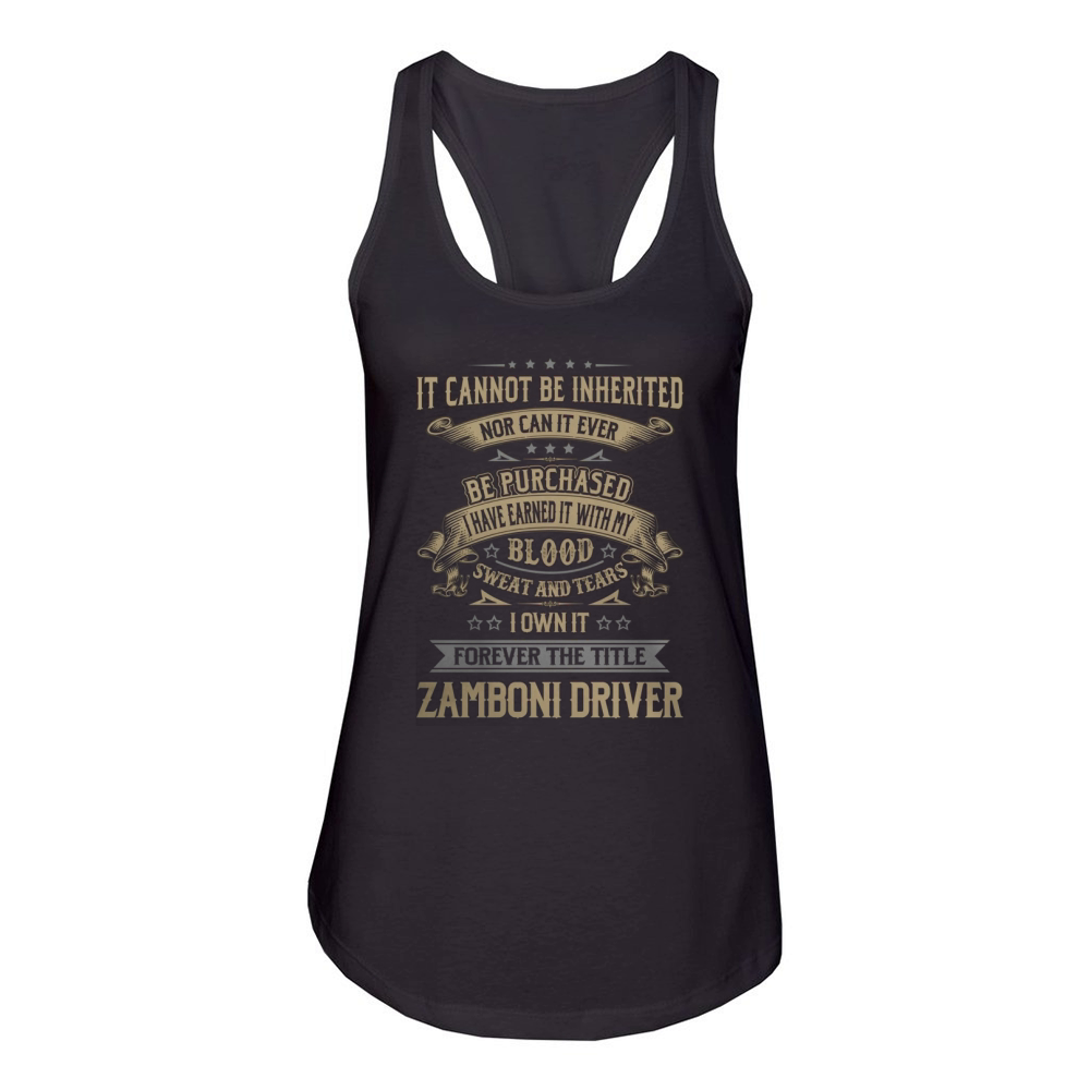 Zamboni Driver Forever Job Title Shirts Women's Racerback Tank