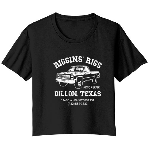 Riggins Rigs Dillon Texas Football Fan Bella Ladies Flowy Crop T-shirt