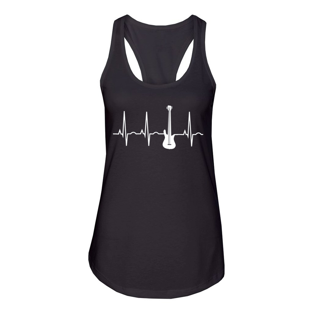 Bass Player Bass Guitar Player Heartbeat Women's Racerback Tank