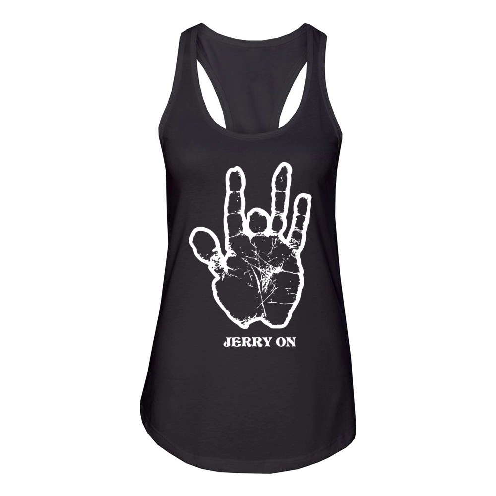 Jerry Garcia Hand Jerry On Women's Racerback Tank