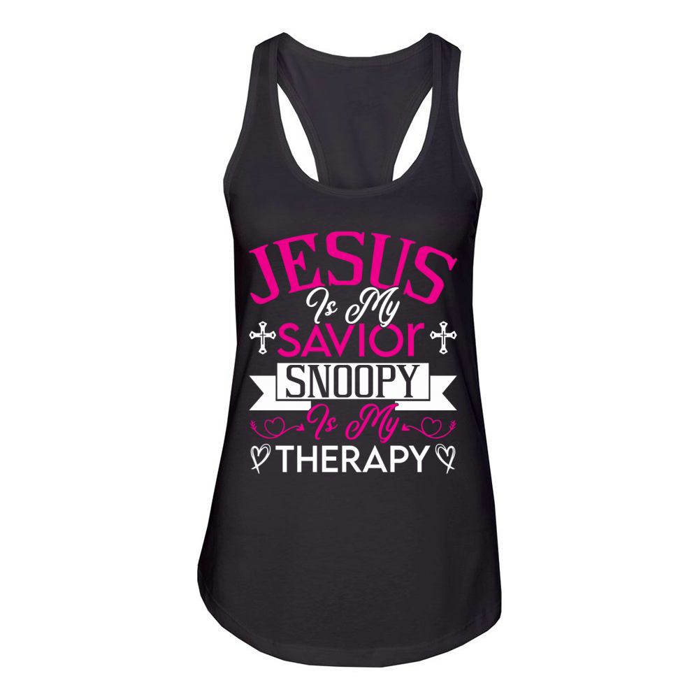 Jesus Is My Savior Snoopy 3 Women's Racerback Tank