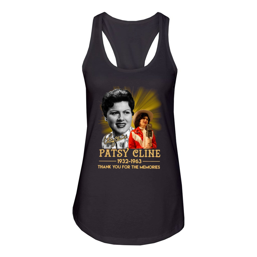 Patsy Cline 1932 1963 thank you for the memories signature Women's Racerback Tank