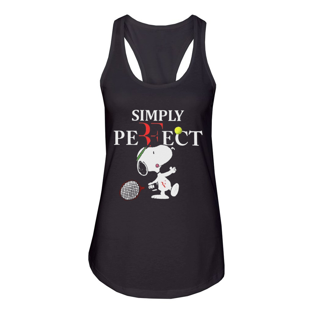 Roger Federer  Snoopy Simply Pefect Women's Racerback Tank