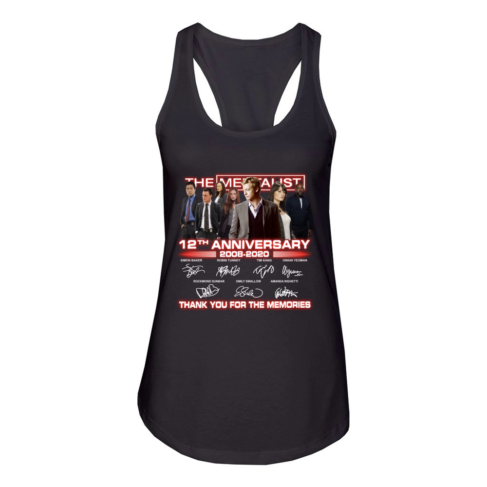 The Mentalist 12th anniversary thank you for the memories signatures Women's Racerback Tank