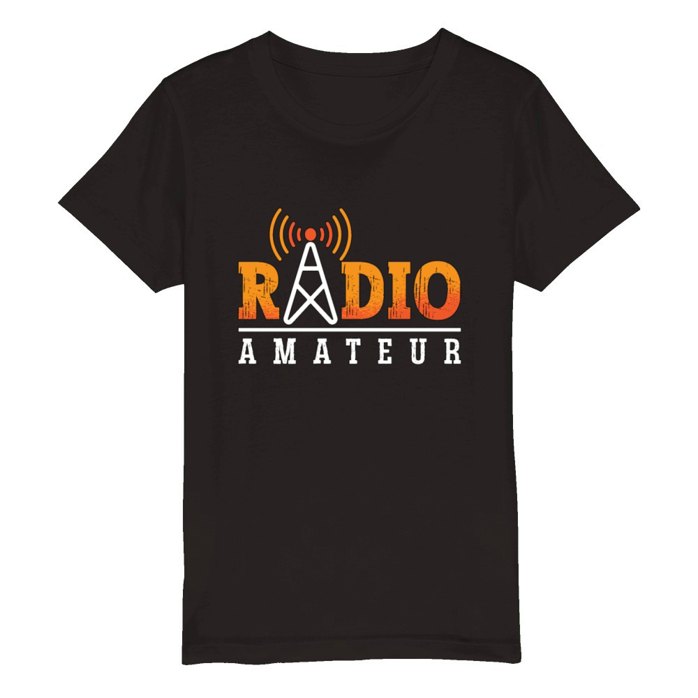 Ham Radio Amateur Loves Antenna Ham Radio Operator Organic Kids Crewneck T-shirt