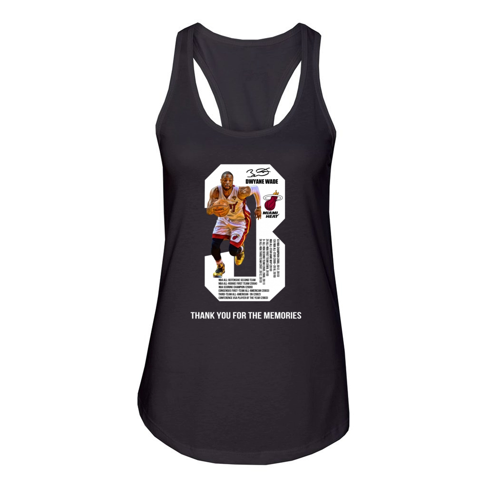 Dwyane wade thank you for the memories Women's Racerback Tank