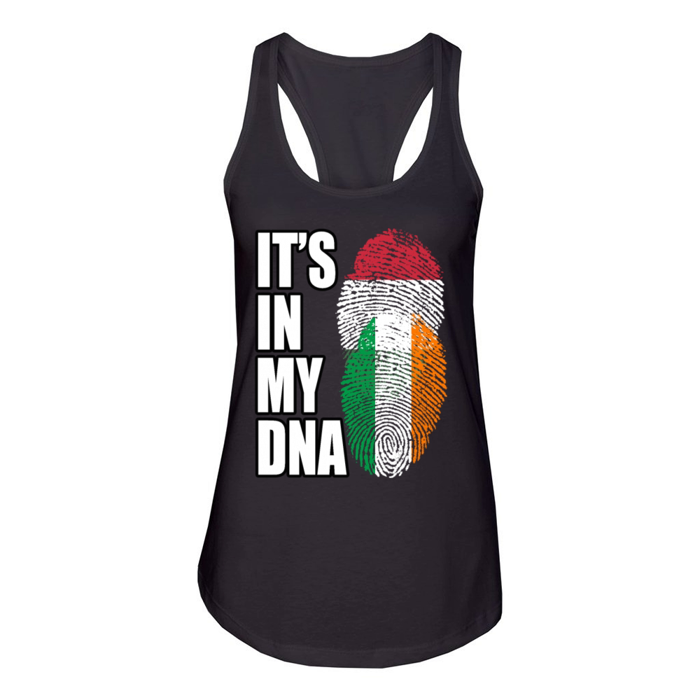 Hungarian And Irish Mix Heritage DNA Flag Women's Racerback Tank