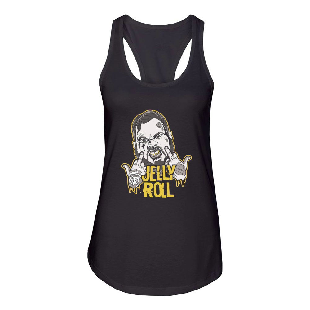 jelly roll face merch Women's Racerback Tank