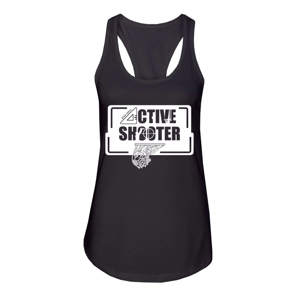 SPORTS - Basketball - Active Shooter White Women's Racerback Tank
