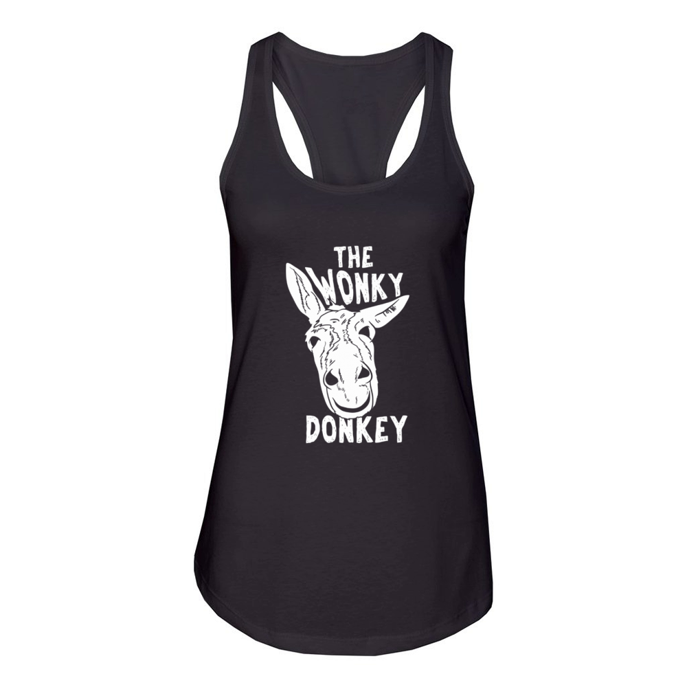 The Wonky Donkey Funny Donkey Lover Farm Animal Women's Racerback Tank