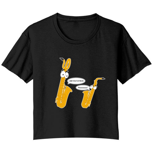 I Am Your Father Funny Saxophone T-Shirt Gift Bella Ladies Flowy Crop T-shirt